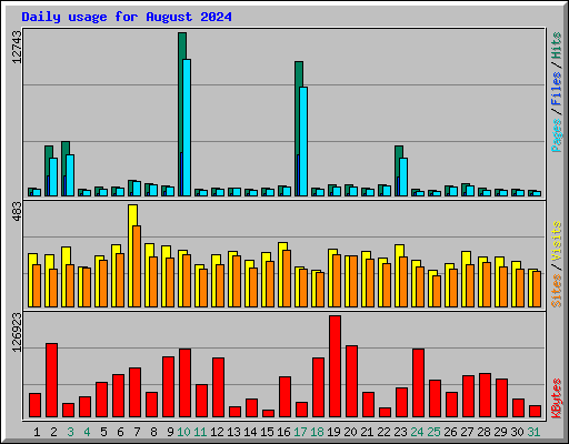 Daily usage for August 2024