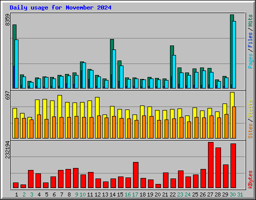 Daily usage for November 2024