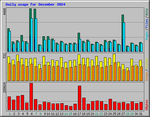 Daily usage for December 2024